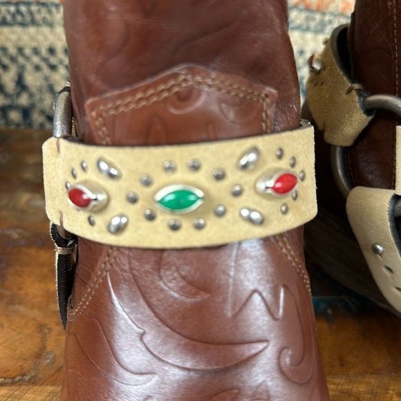 Studded adjustable removable boot belts. New from Sundance. - Picture 4 of 8
